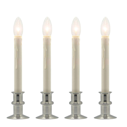 Celestial Lights Brushed Nickel/Cream LED Window Candle