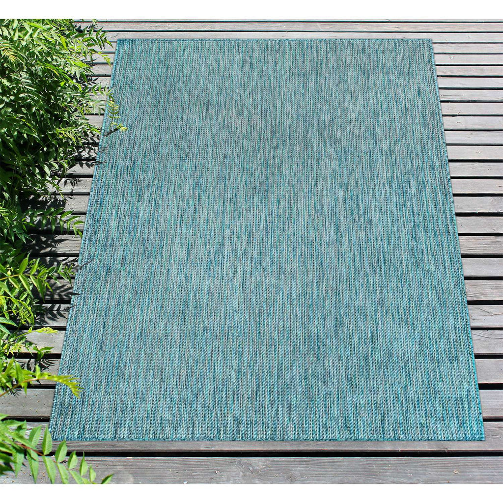  Liora Manne 6.5 Ft. W X 9.33 Ft. L Blue Texture Stripe Polypropylene Accent Rug