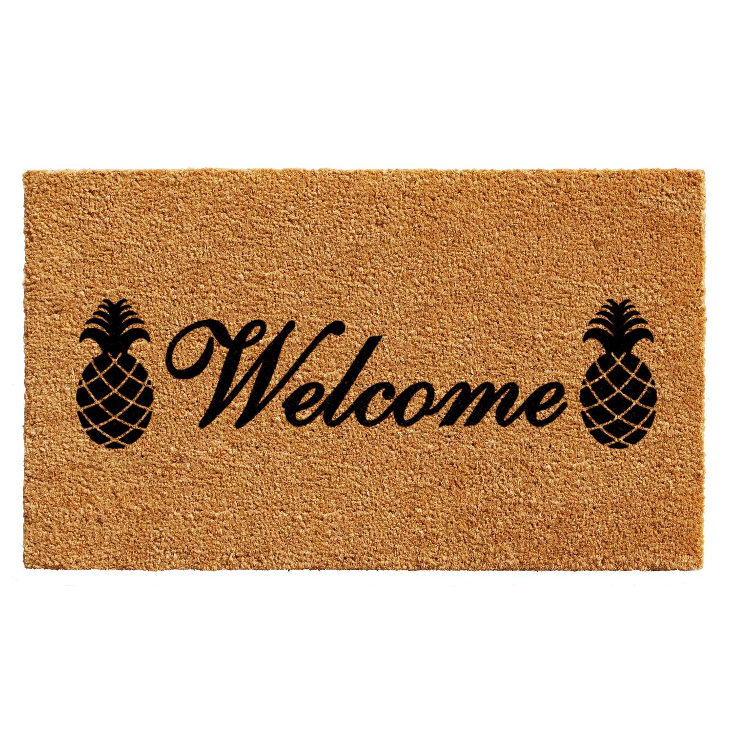  Home & More 1.42 W X 2.42 L Multi-color Welcome Pineapples Coir Door Mat