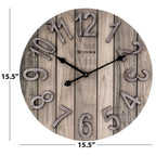  Westclox 15.5 In. L X 15.5 In. W Indoor Farmhouse Analog Wall Clock Wood Brown