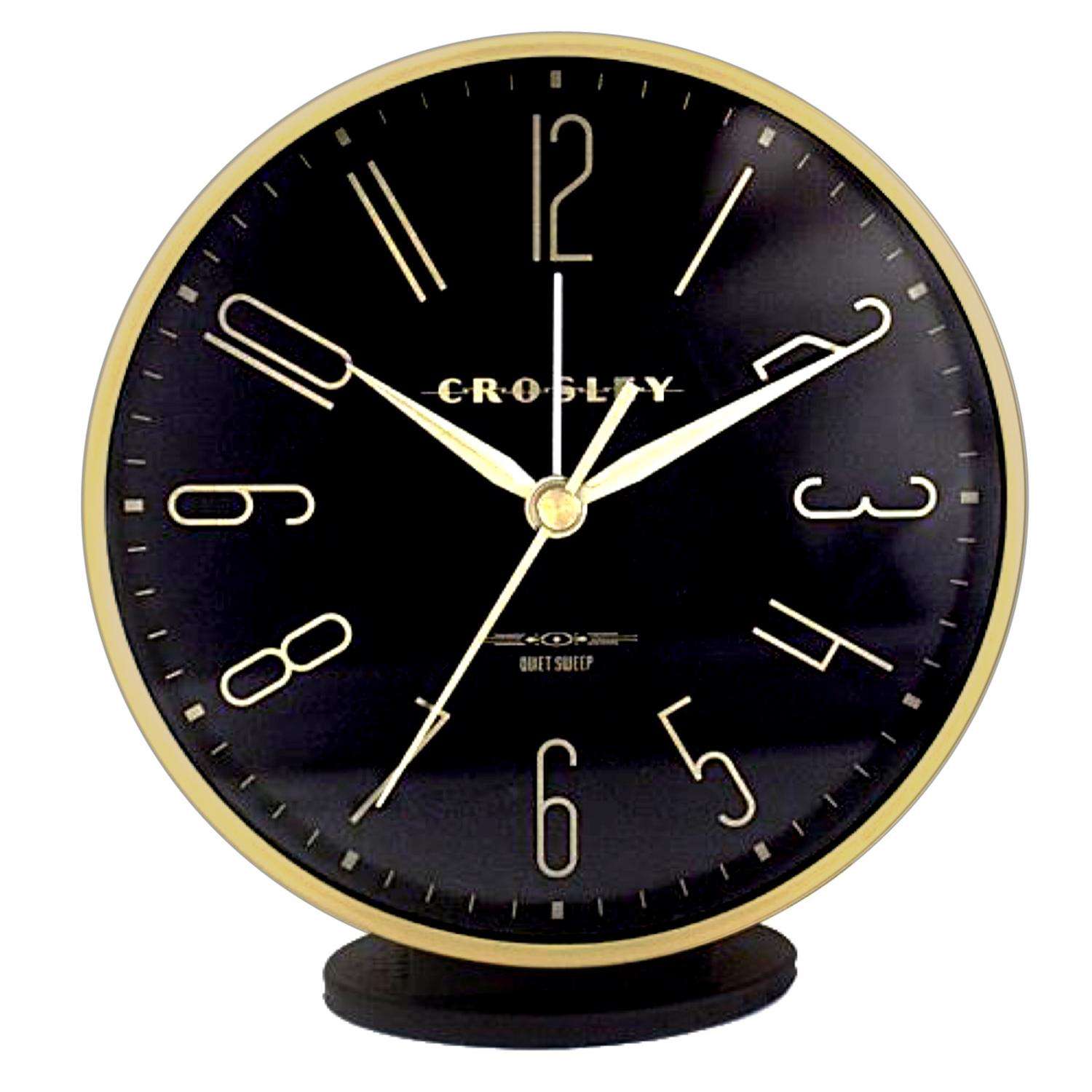  Crosley 5 In. Black Alarm Clock Analog Battery Operated