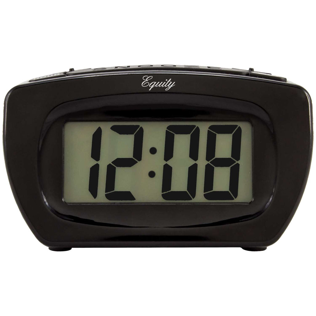  La Crosse Technology Equity 3 In. Black Alarm Clock LCD Battery Operated