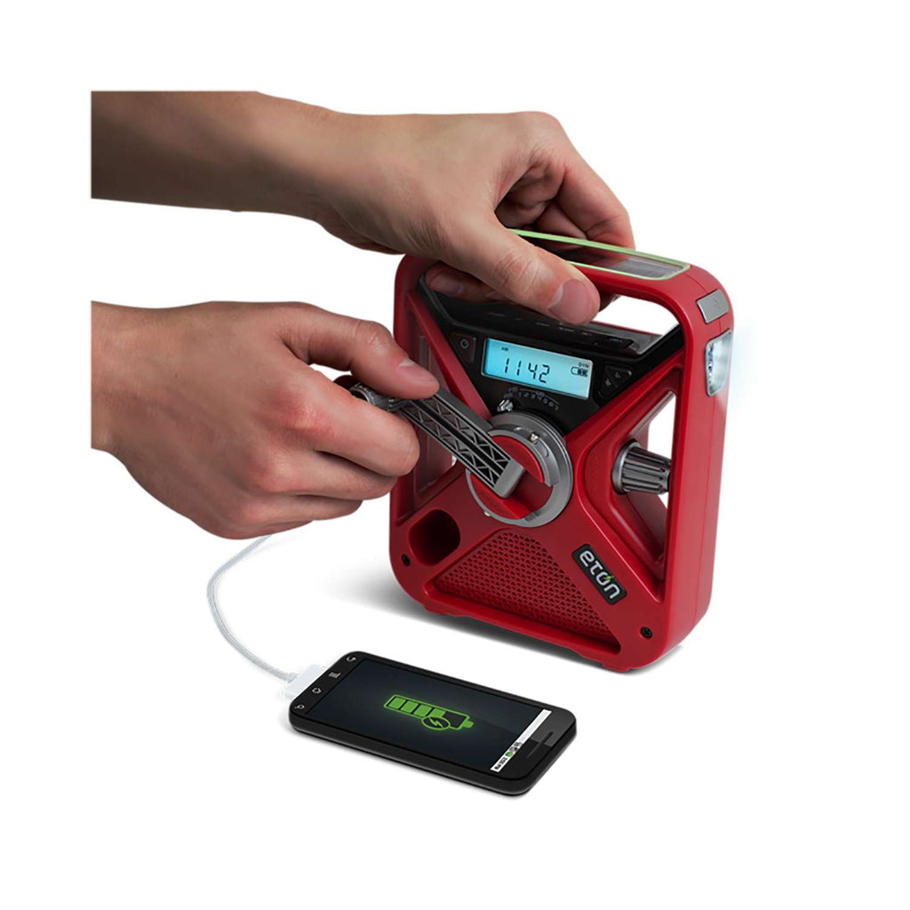  Eton American Red Cross Red Weather Alert Radio Flashlight Digital Battery Operated