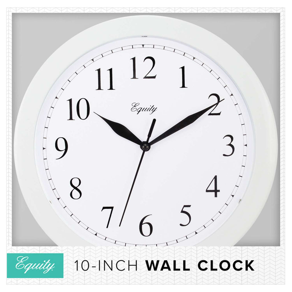  La Crosse Technology 10 In. L X 10 In. W Indoor Classic Analog Wall Clock Plastic White