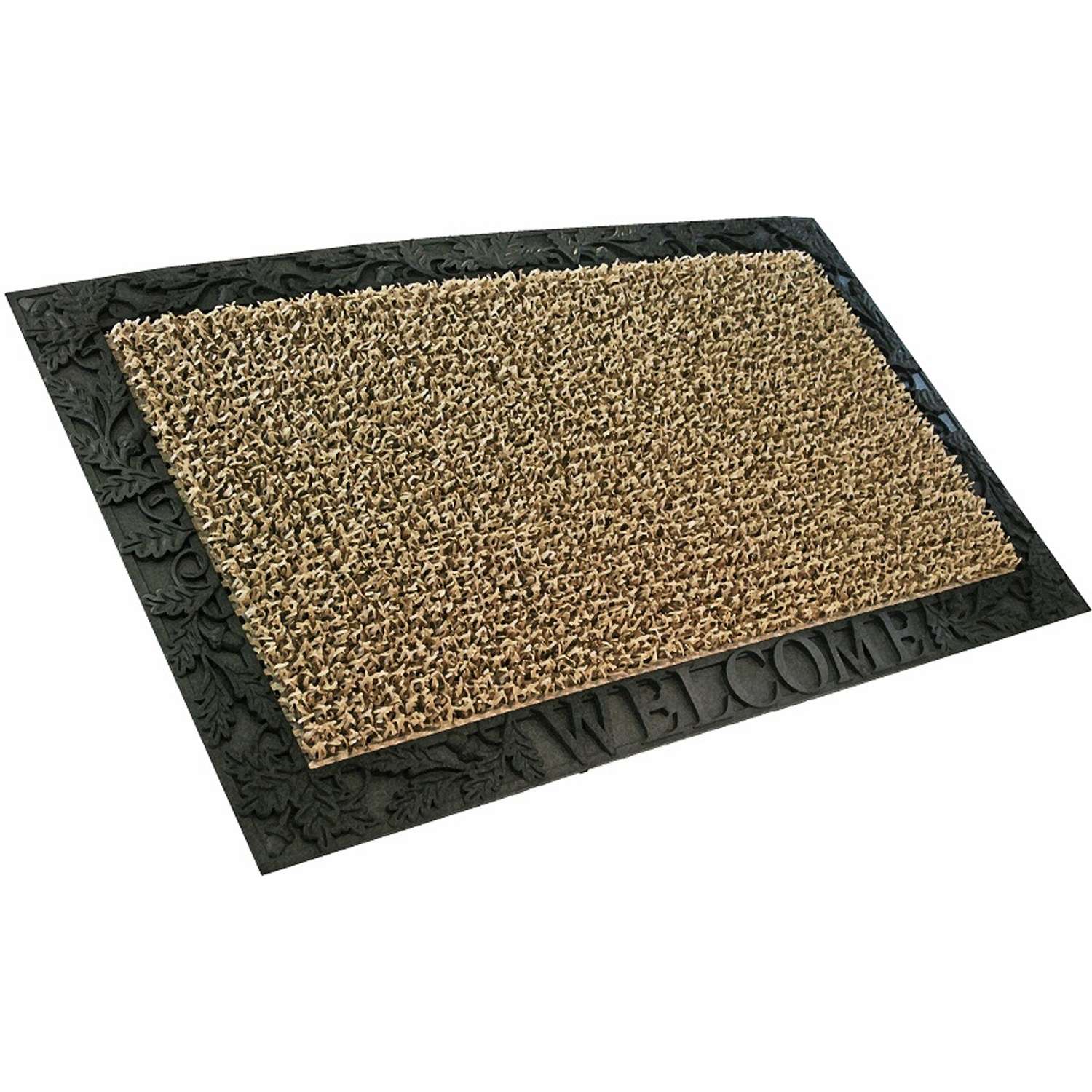  GrassWorx Clean Machine 30 In. W X 18 In. L Taupe Welcome AstroTurf Door Mat