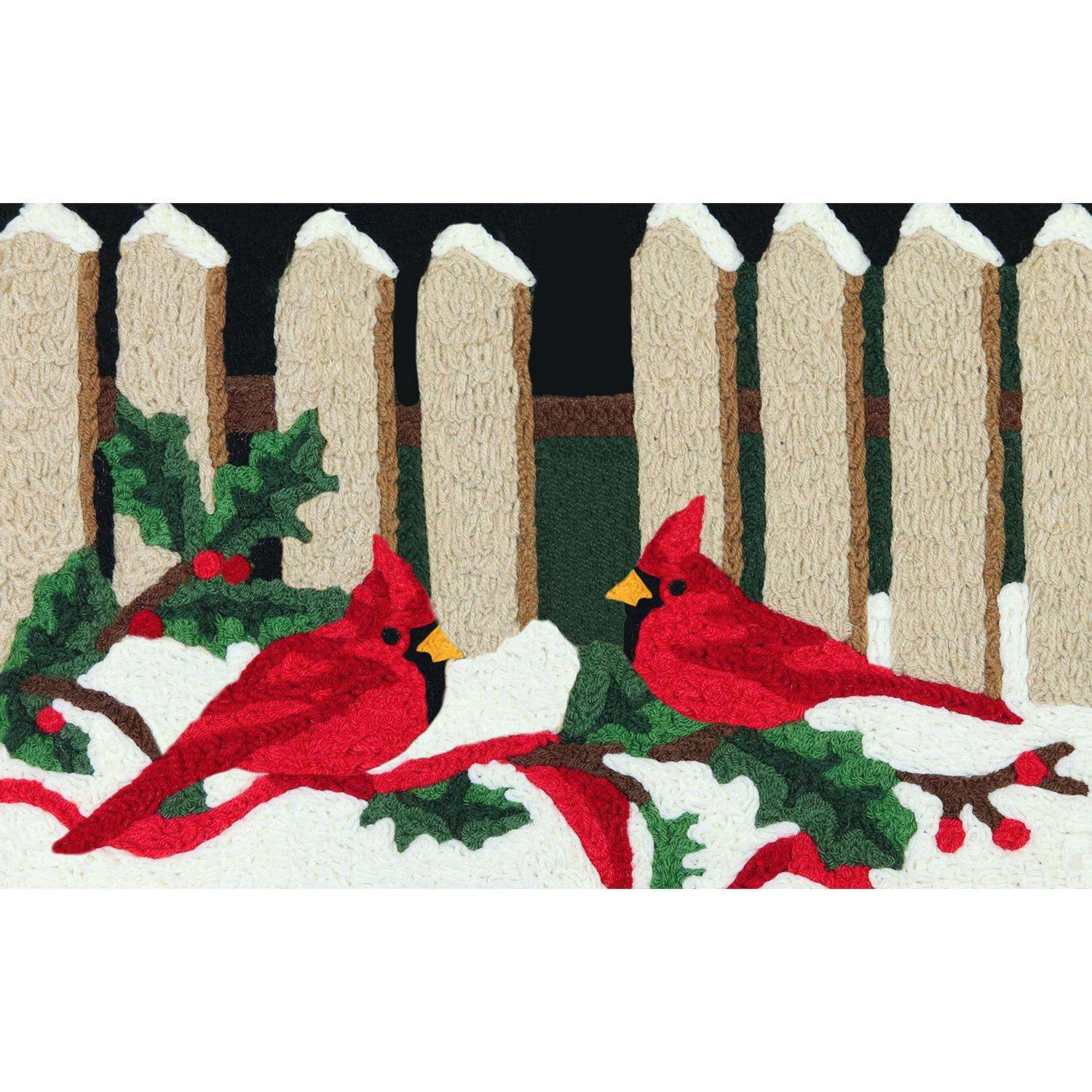  Jellybean Winter Cardinals 30 In. W X 20 In. L Multicolored Pattern Polyester Accent Rug