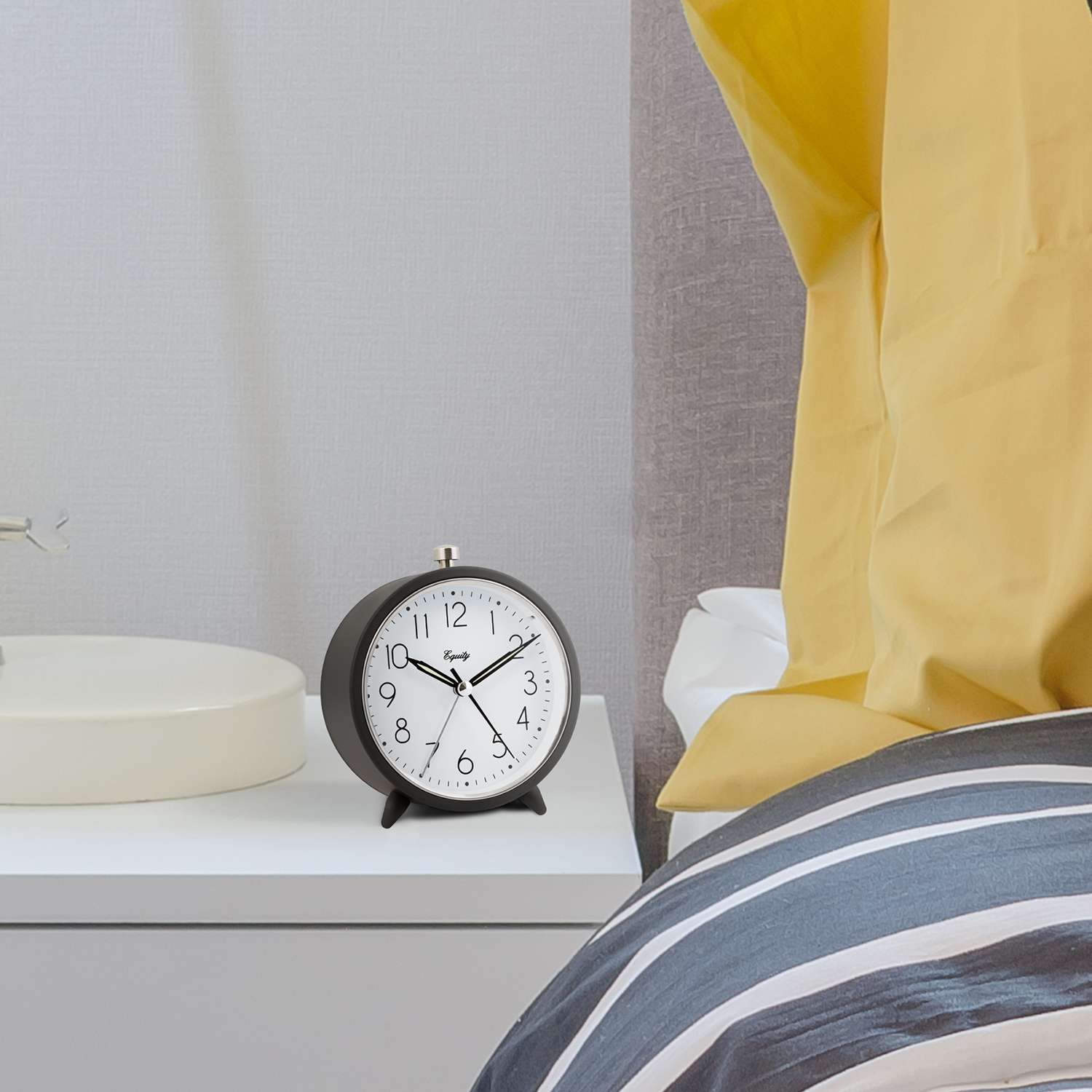  La Crosse Technology Equity 4.25 In. Gray Alarm Clock Analog Battery Operated