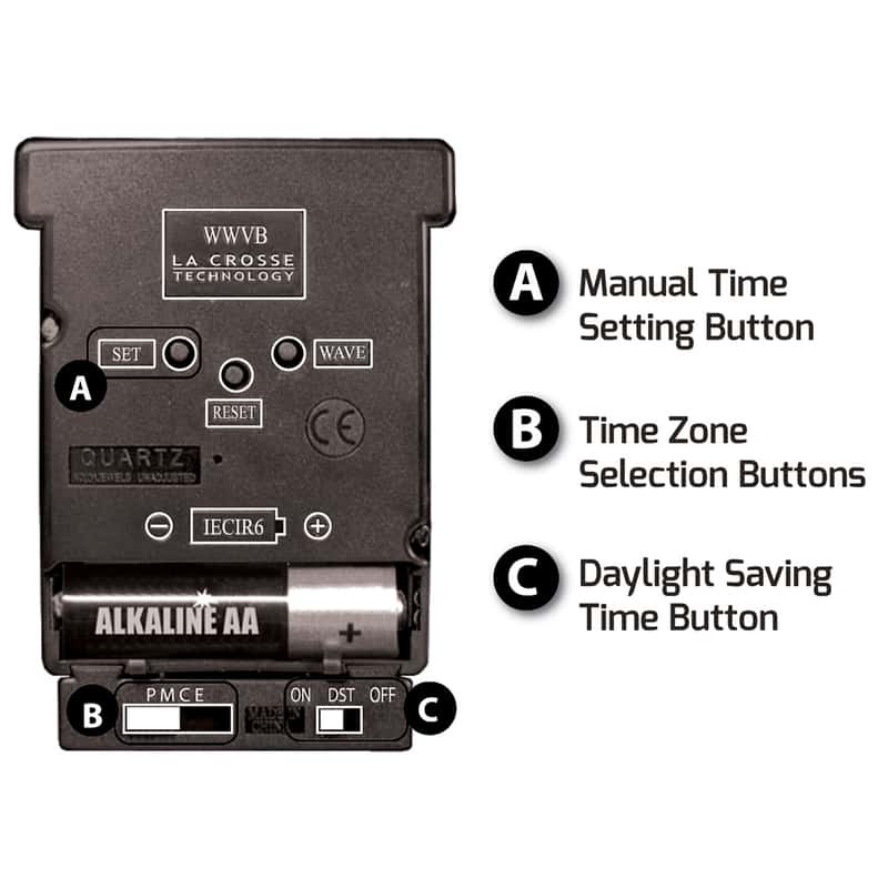  La Crosse Technology 12 In. L X 1 In. W Indoor Casual Analog Atomic Wall Clock Glass/Plastic Black/S
