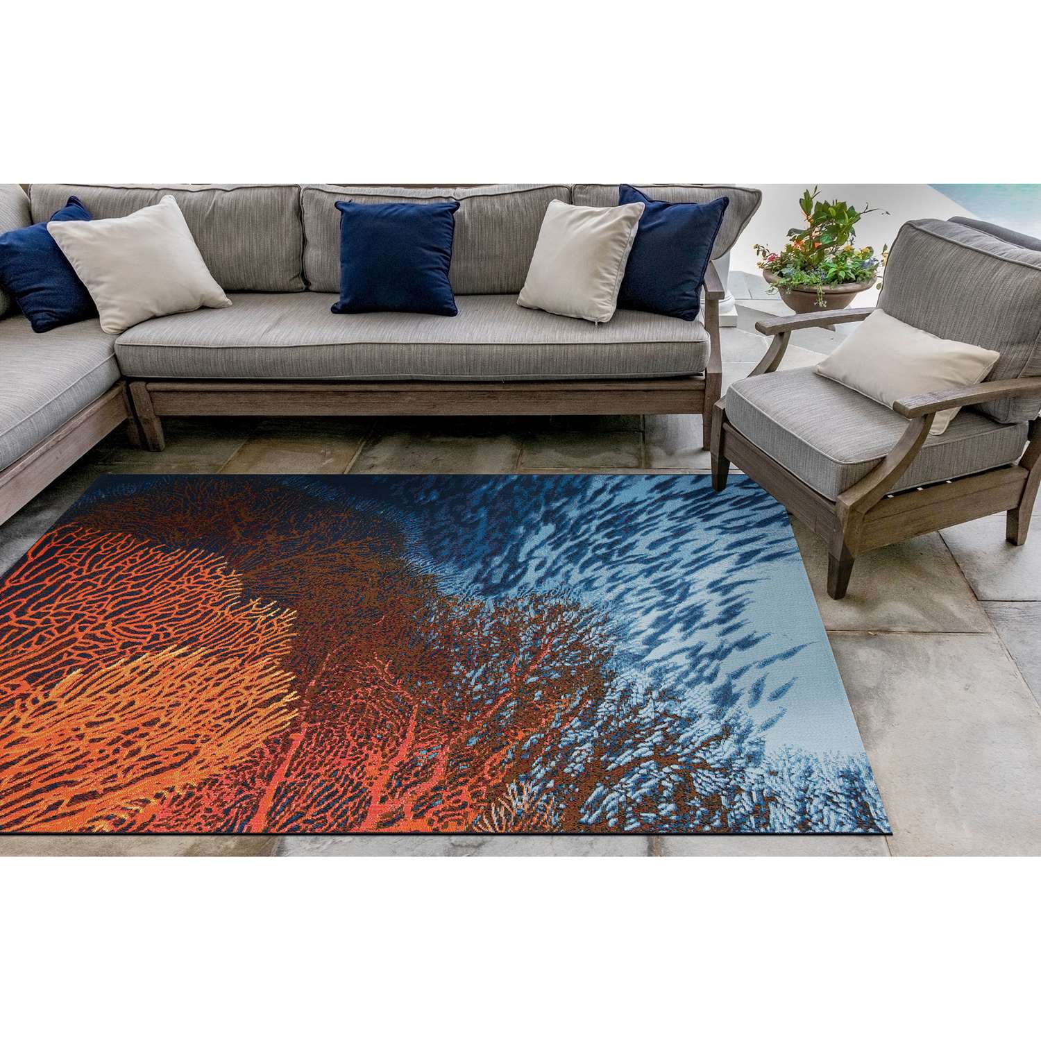  Liora Manne Marina 1.92 In. W X 7.5 In. L Multi-color Casual Polypropylene Accent Rug
