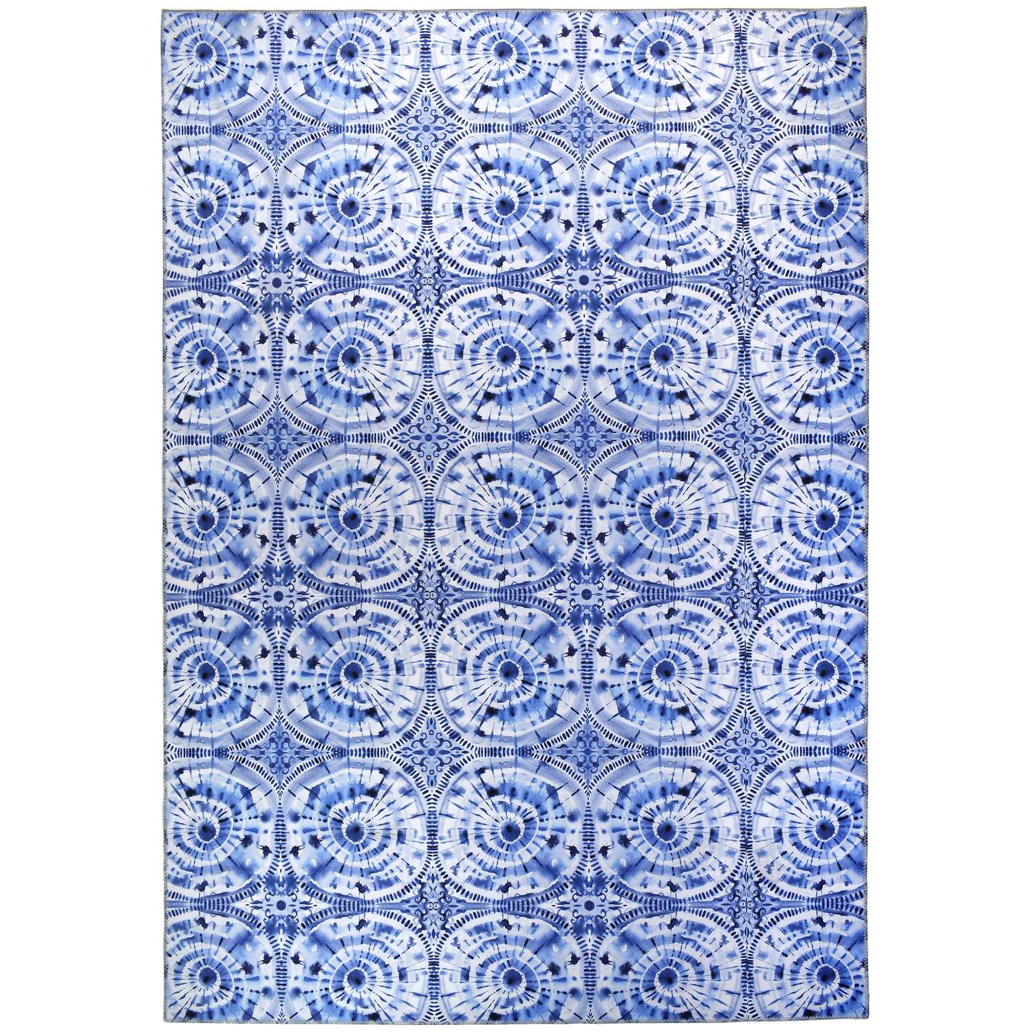  Homefires 5 Ft. W X 7 Ft. L Blue/White Shibori Blues Accent Rug