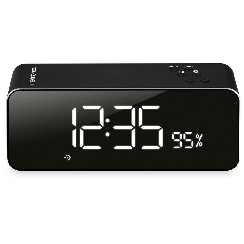  Memorex 4.33 In. Black Bluetooth Clock Radio Digital Battery Operated