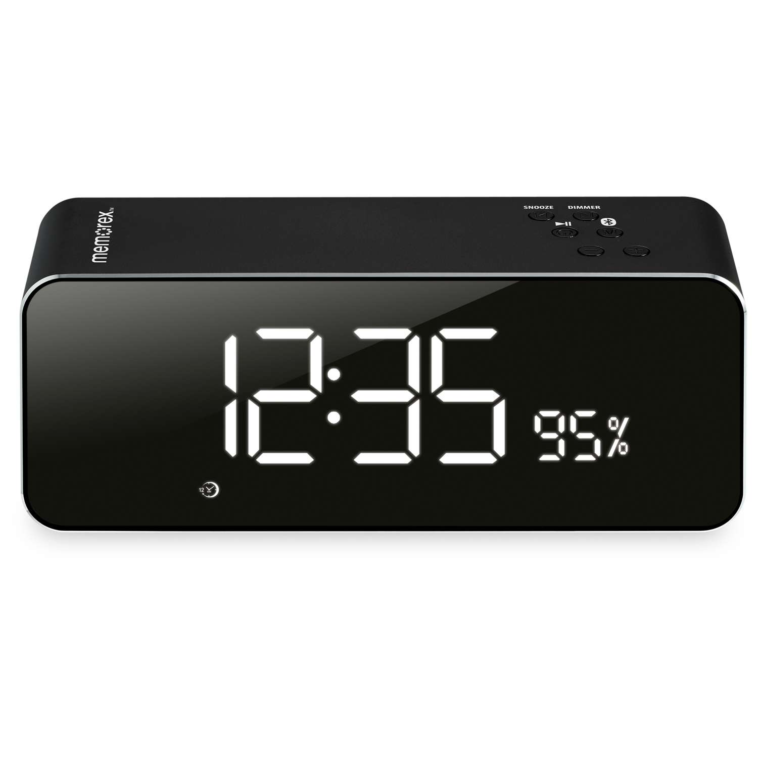  Memorex 4.33 In. Black Bluetooth Clock Radio Digital Battery Operated