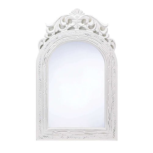  Accent Plus 20 In. H X .5 In. W X 12.5 In. L White Fourish Accent Wood Wall Mirror