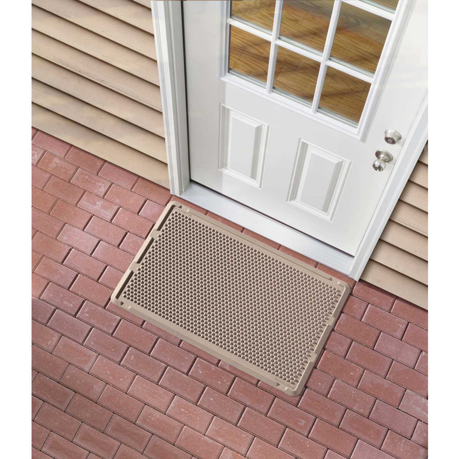  WeatherTech Outdoor Mats 24 In To W X 39 In To L Tan Thermoplastic Door Mat