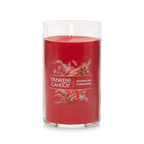  Yankee Candle Signature Red Sparkling Cinnamon Scent Pillar Candle 14.25 Oz