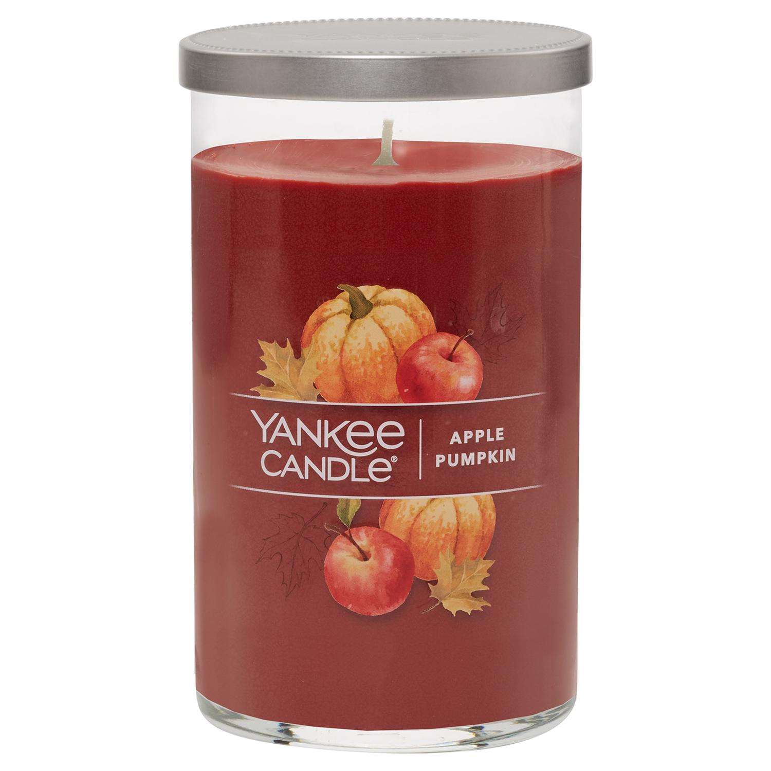  Yankee Candle Signature Red Apple Pumpkin Scent Pillar Candle 14.25 Oz