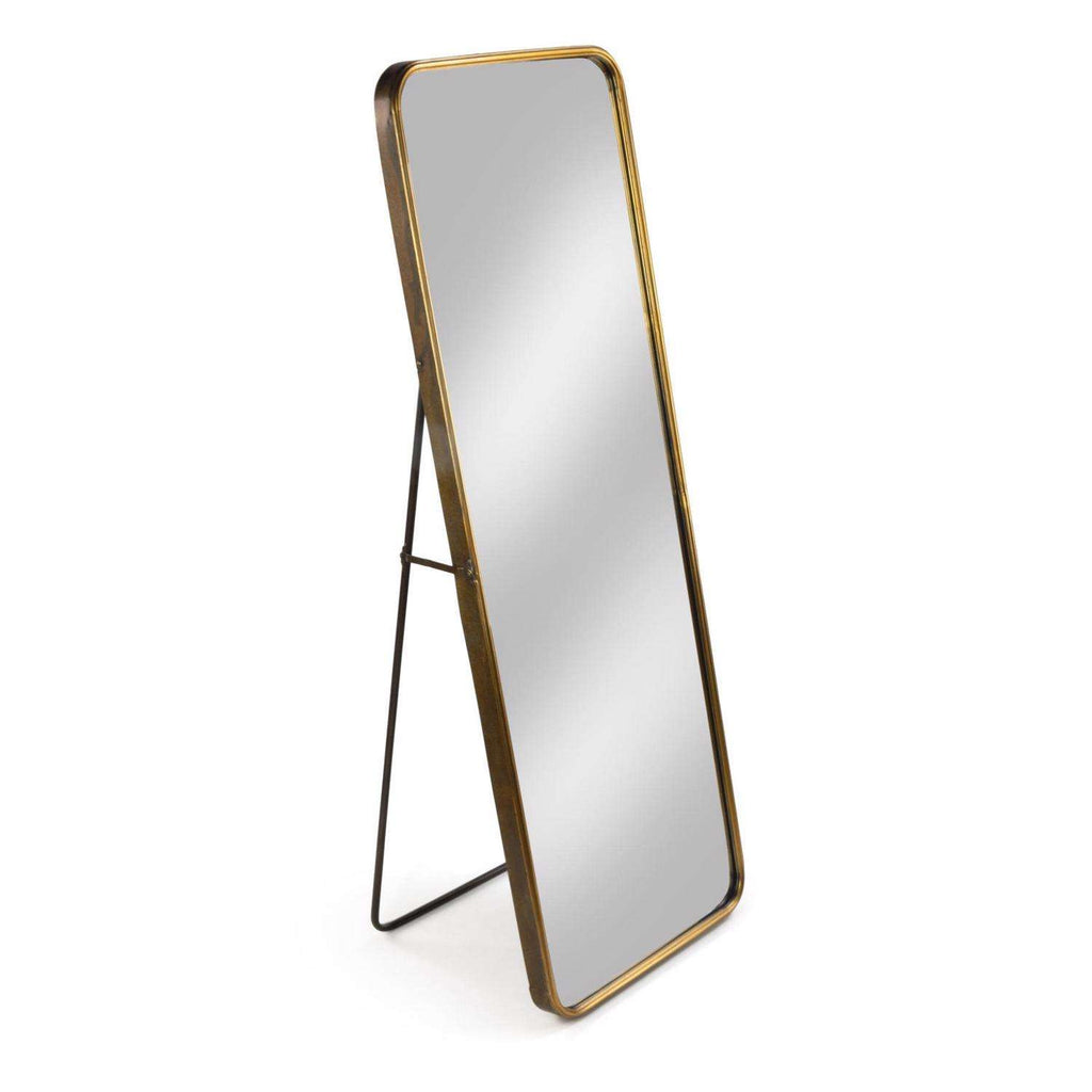 Tripar 55.25 In. H X 20 In. W Burnished Gold Metal Floor Mirror