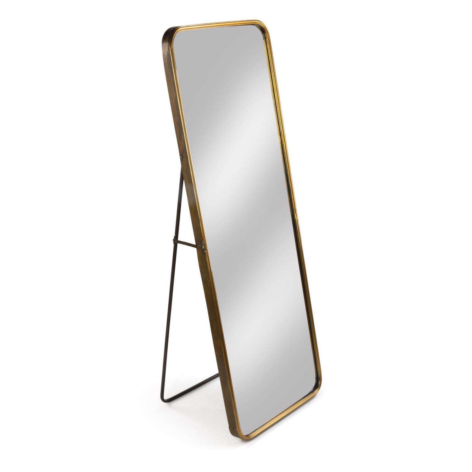  Tripar 55.25 In. H X 20 In. W Burnished Gold Metal Floor Mirror