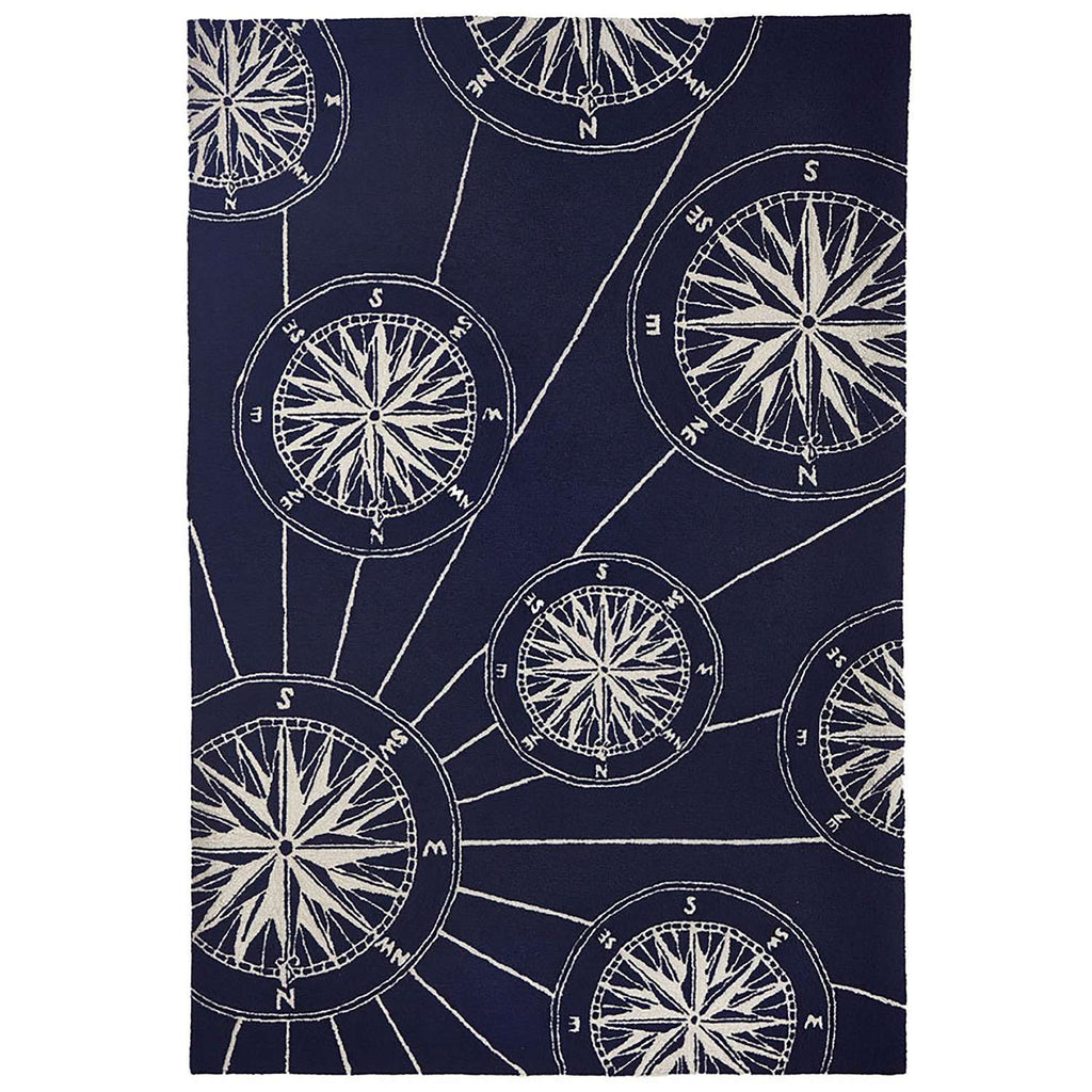  Liora Manne Frontporch 3.5 Ft. W X 5.5 Ft. L Navy Blue Traditional Polyester Rug