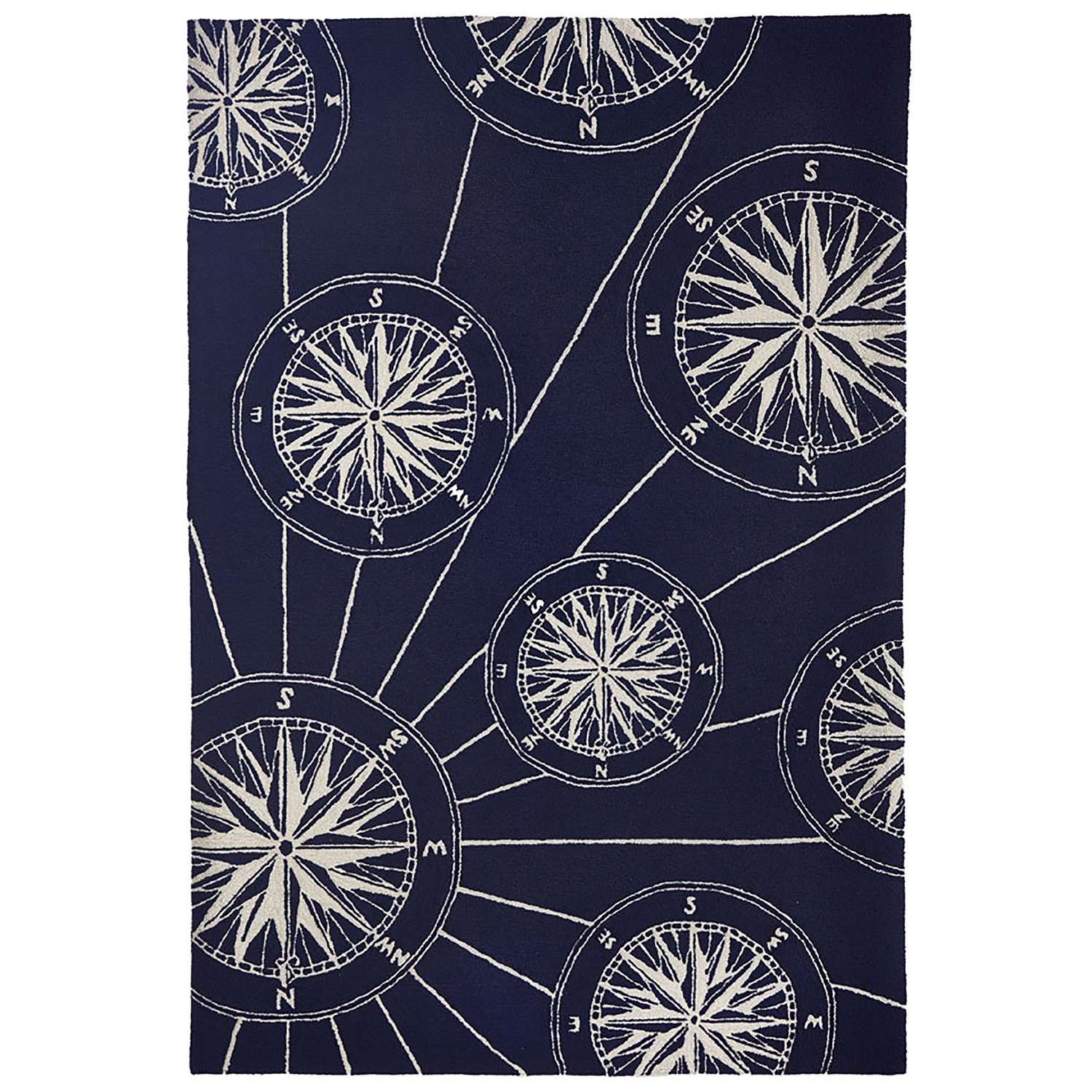  Liora Manne Frontporch 3.5 Ft. W X 5.5 Ft. L Navy Blue Traditional Polyester Rug