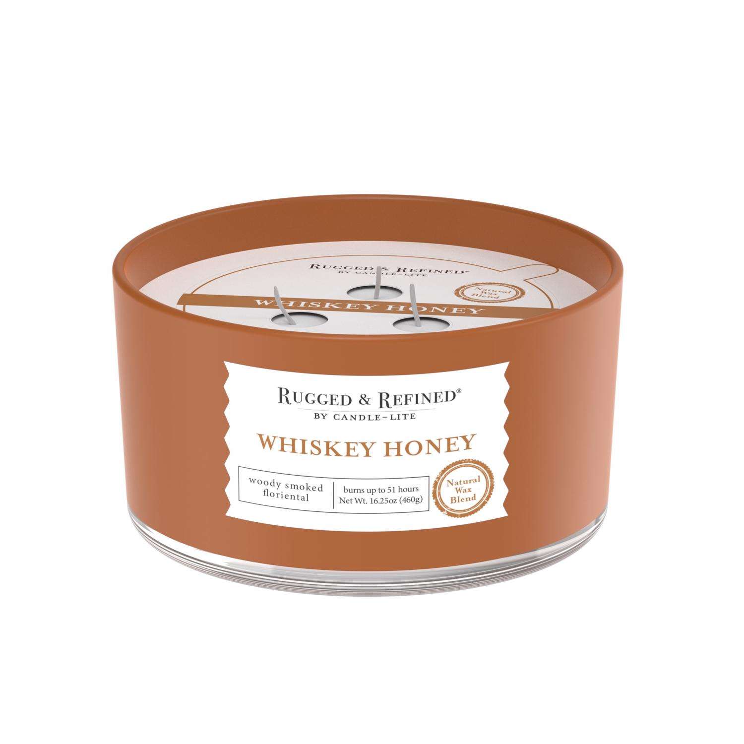  Candle-Lite Rugged & Refined White Whiskey Honey Scent Candle 16.25 Oz