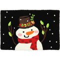  Jellybean Snowman At Night 30 In. W X 20 In. L Multicolored Pattern Polyester Accent Rug