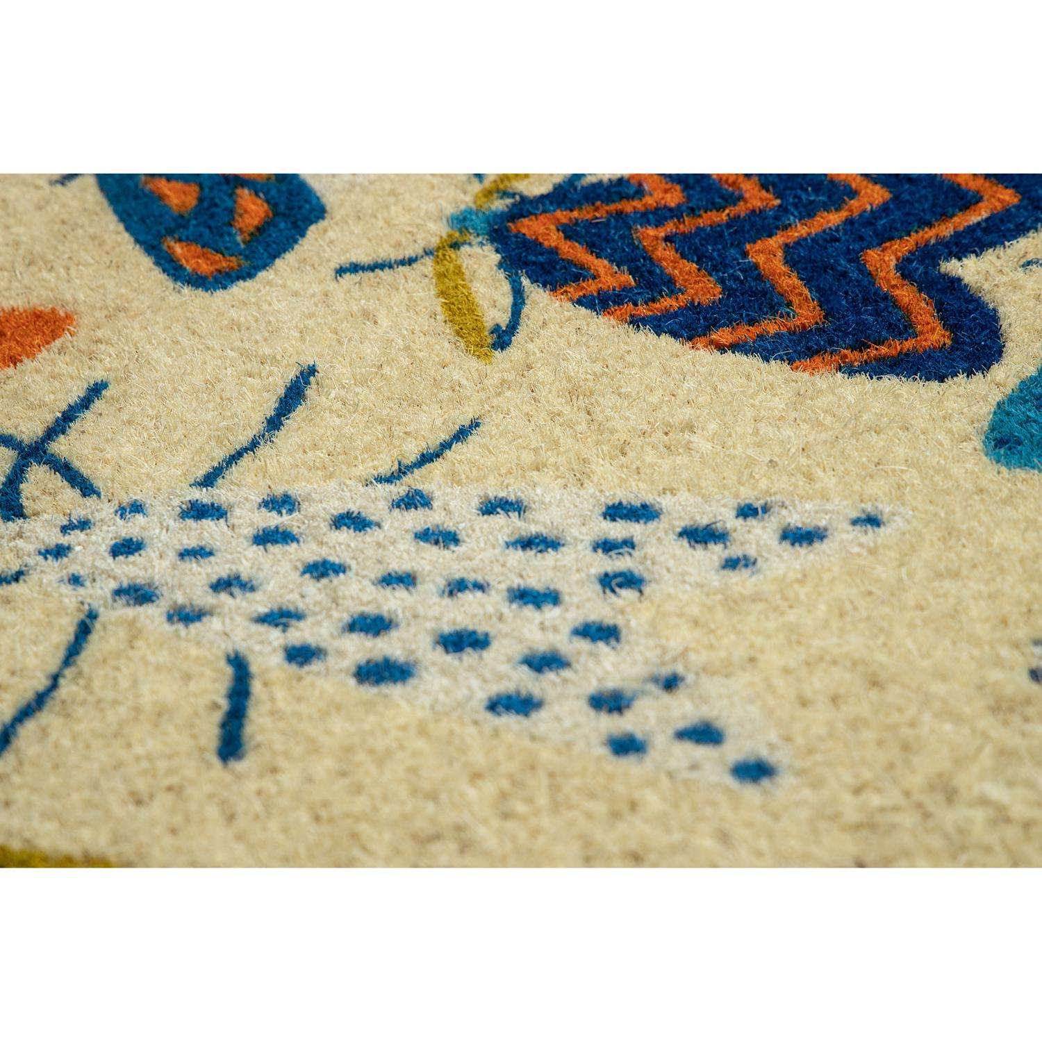  Entryways 17 In. W X 28 In. L Multicolored Moths Coir Door Mat