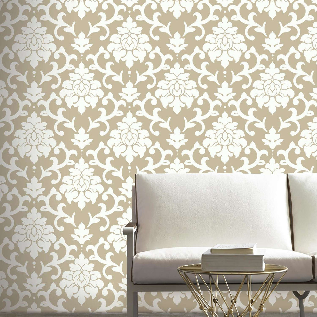  RoomMates 20.5 In. W X 16.5 Ft. L Damask Gold Vinyl Peel And Stick Wallpaper