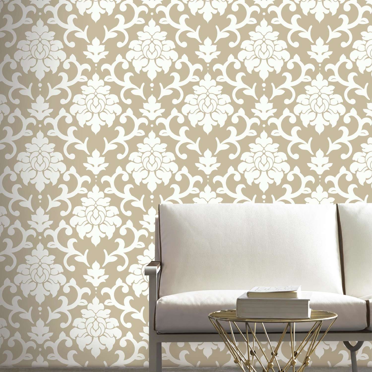  RoomMates 20.5 In. W X 16.5 Ft. L Damask Gold Vinyl Peel And Stick Wallpaper