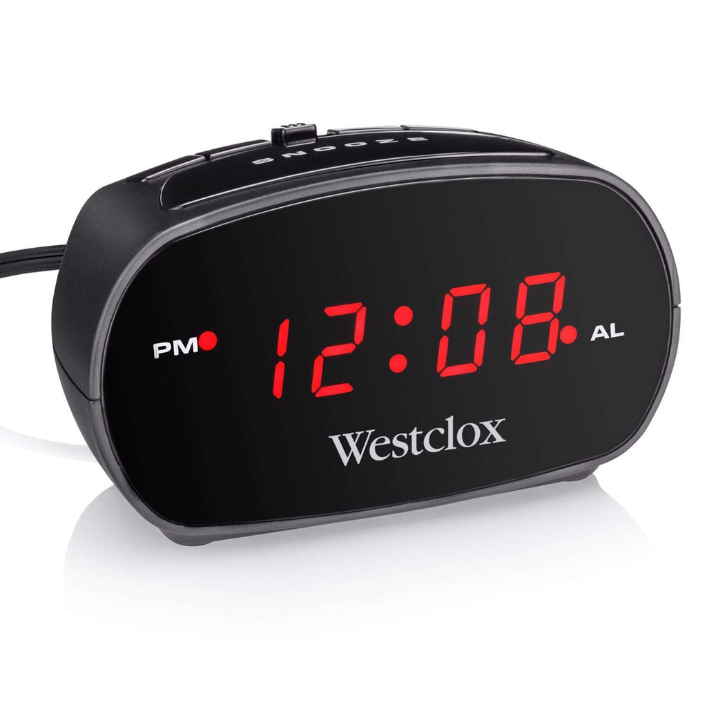  Westclox Black Alarm Clock Digital Plug-In