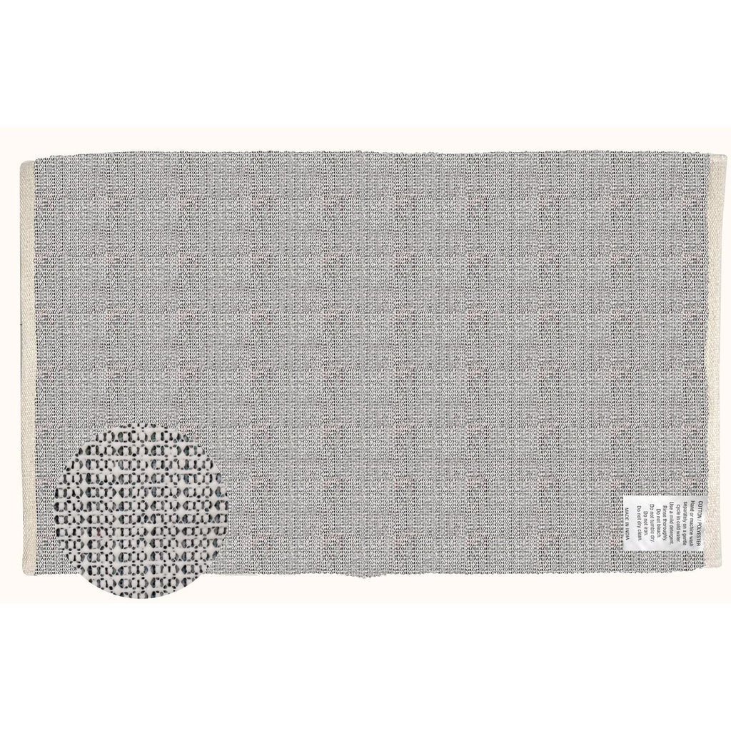  First Concept 36 In. W X 24 In. L Black/White Checkered Polyester Accent Rug