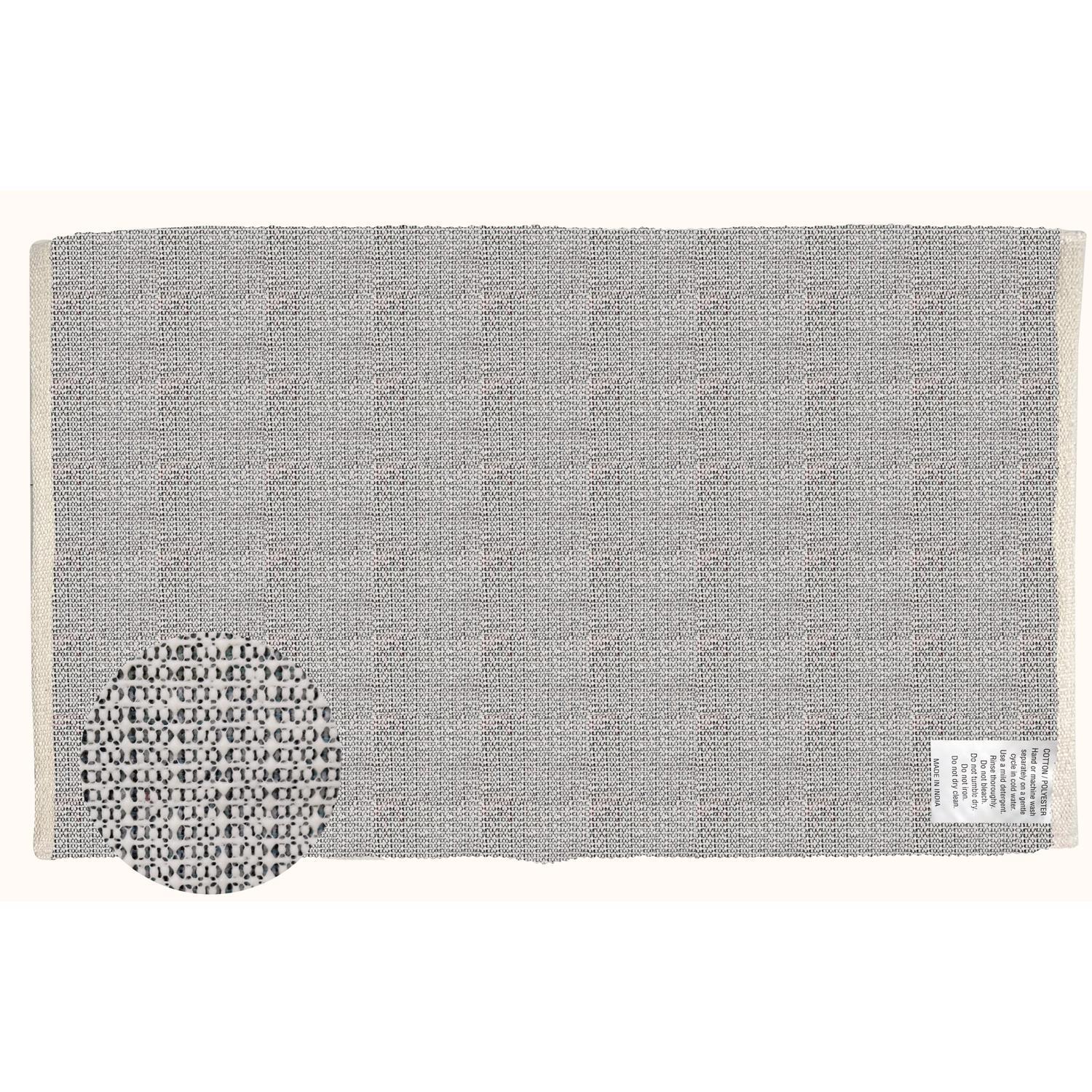  First Concept 36 In. W X 24 In. L Black/White Checkered Polyester Accent Rug