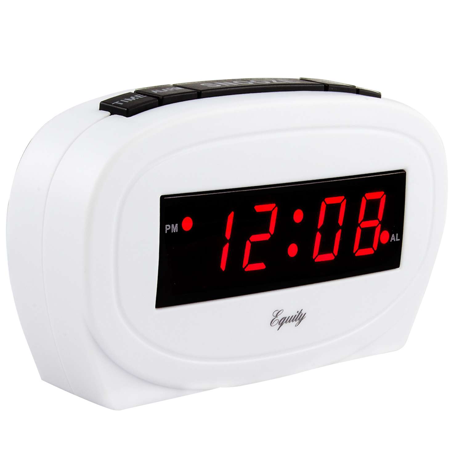  La Crosse Technology Equity 1.85 In. White Alarm Clock LED Plug-In