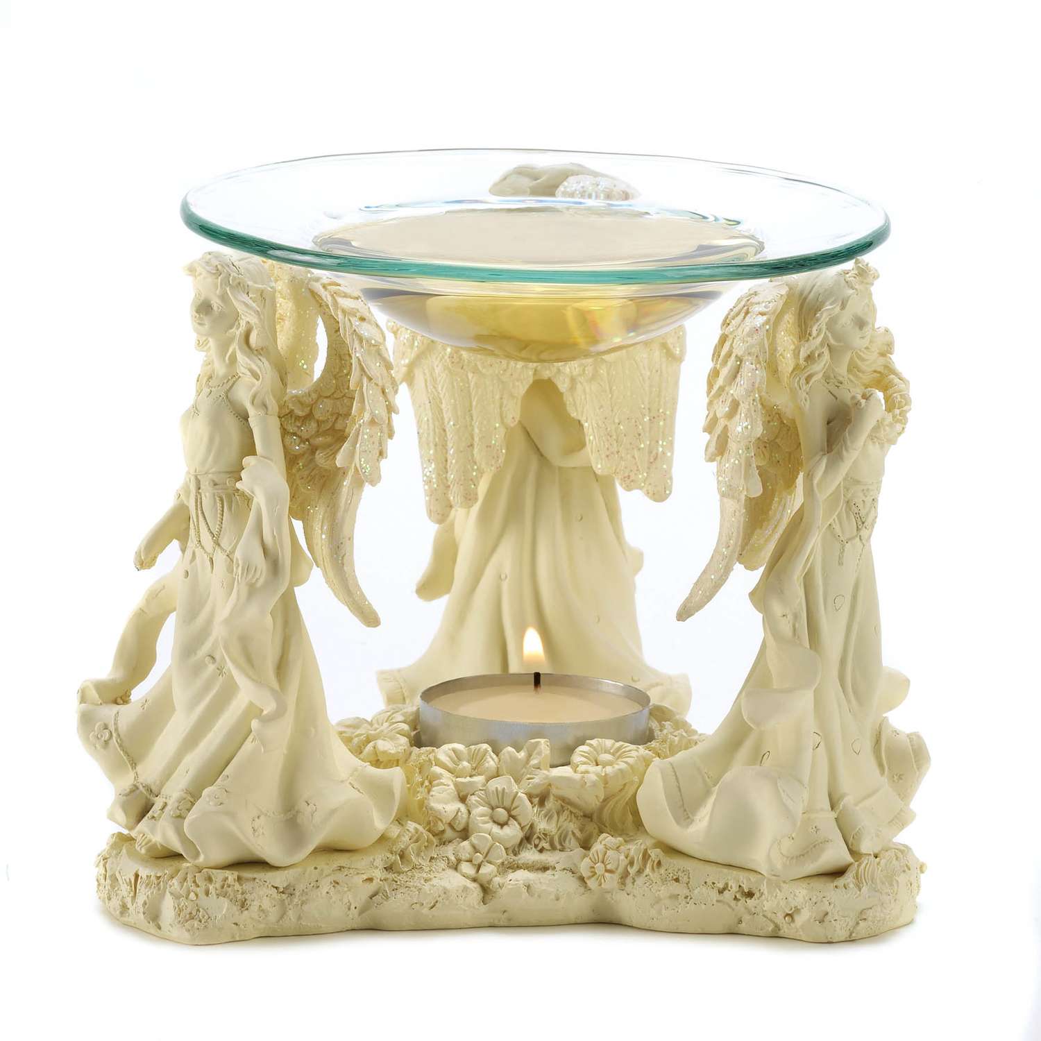 Fragrance Foundry 4.625 In. H X 5.125 In. W X 5.75 In. L Cream Poly Resin Angel Trio Oil Warmer