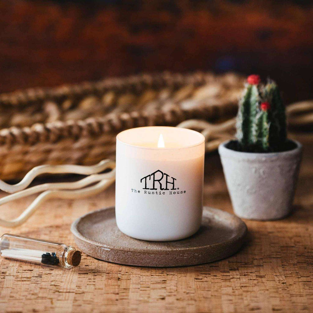  The Rustic House White Cactus Bloom Scent Candle 8 Oz