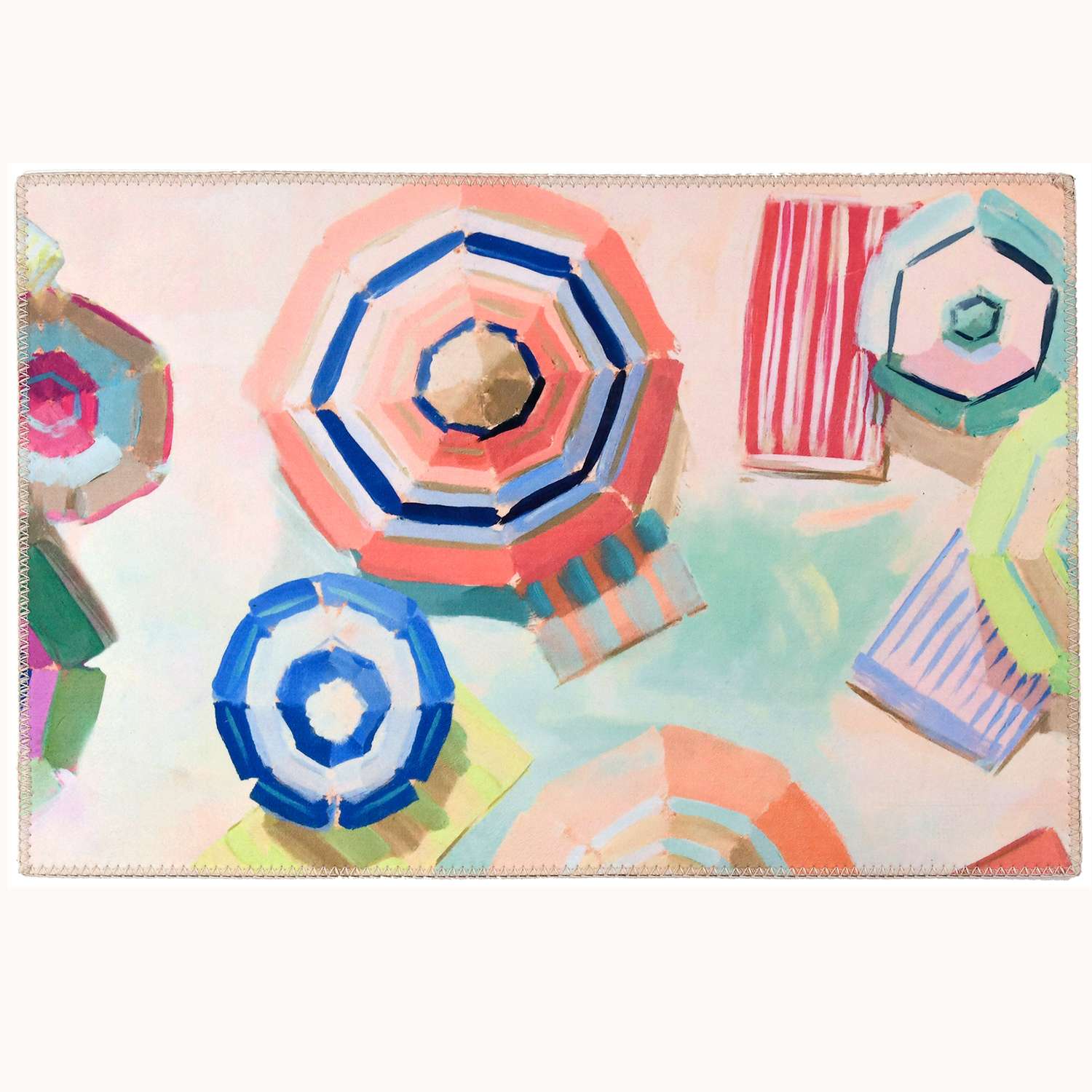  Homefires 3 In. W X 5 In. L Multicolored Beach Umbrellas Rug