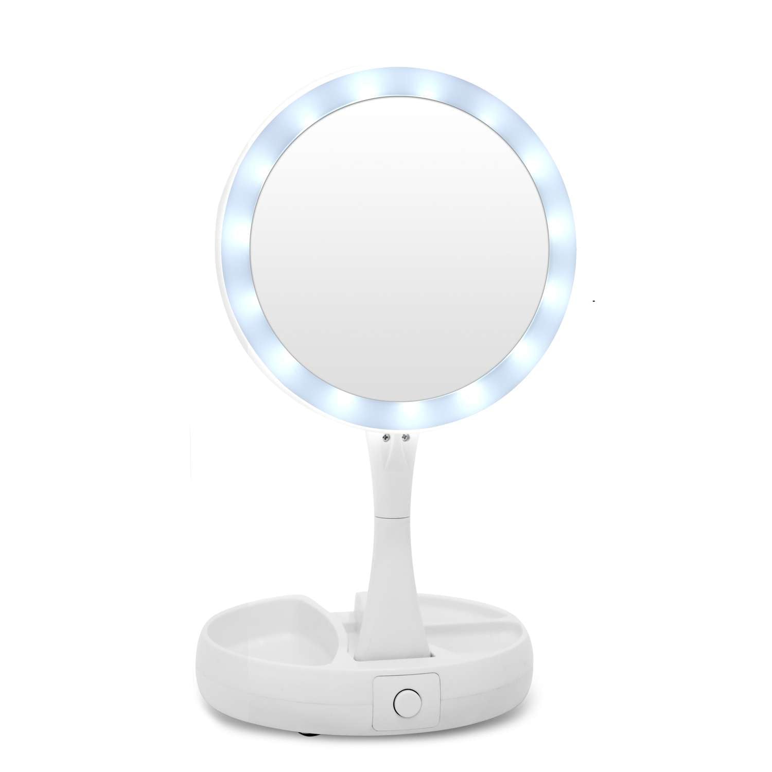  My Foldaway As Seen On TV 13 In. H X 6-1/4 In. W White Plastic Folding LED Mirror