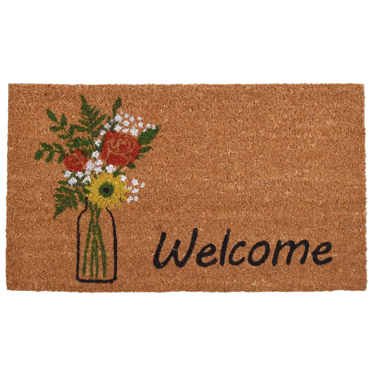  Home & More 1.42 W X 2.42 L Multi-color Summer Bouquet Coir Door Mat