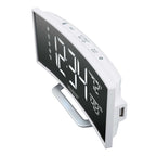  La Crosse Technology 6.5 In. White Mirror Alarm Clock LED Battery Operated