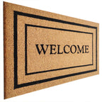  First Concept 18 In. W X 30 In. L Black/Brown Welcome Coir Door Mat