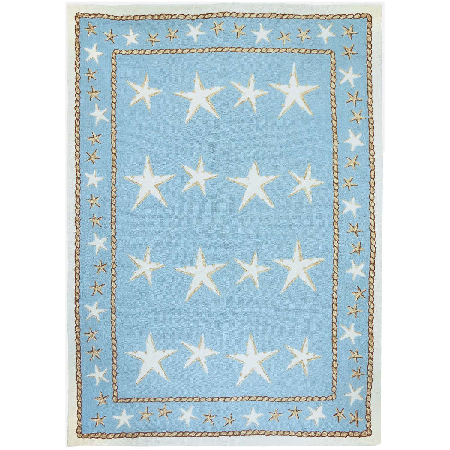  Homefires 5 Ft. W X 7 Ft. L Multicolored Starfish Scatter Accent Rug