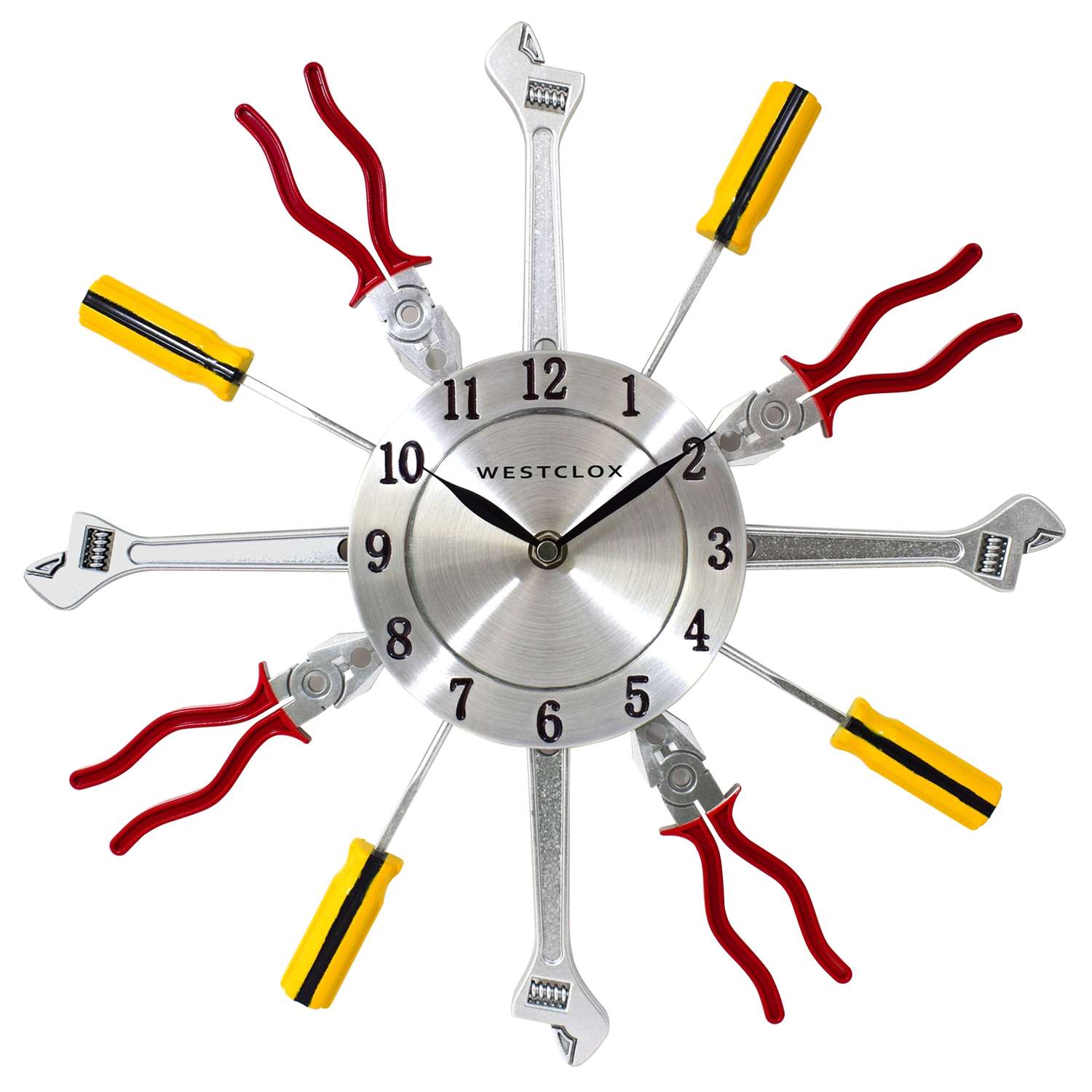  Westclox 14.12 In. L X 14.12 In. W Indoor Novelty Analog Wall Clock Metal/Plastic Multicolored