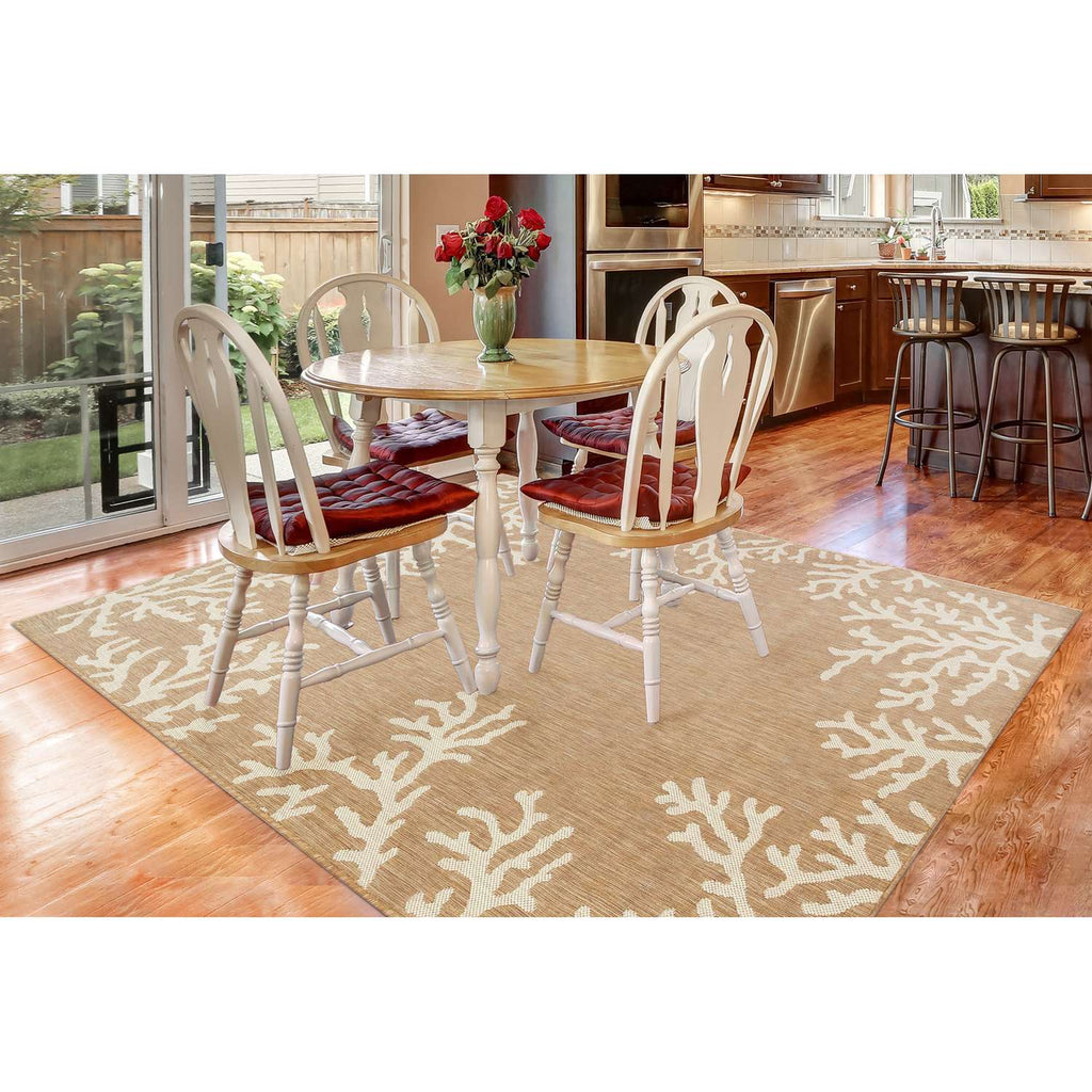  Liora Manne Carmel 4.85 Ft. W X 7.5 Ft. L Sand Casual Polypropylene Accent Rug