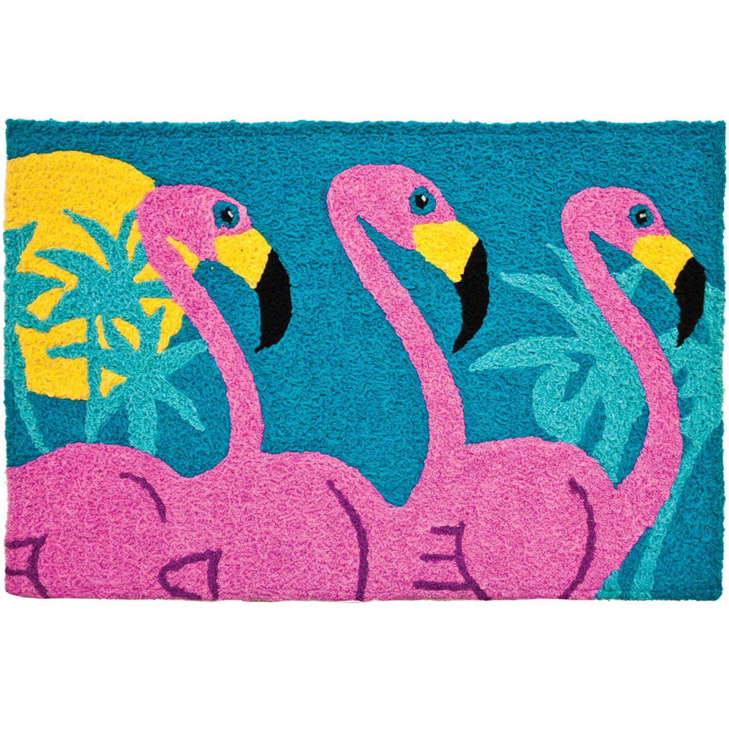  Jellybean 20 In. W X 30 In. L Multicolored Tropical Flamingos Accent Rug