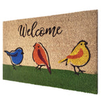  First Concept 18 In. W X 30 In. L Multi-Color Welcome Birds Coir Door Mat