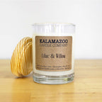  Kalamazoo Candle Company Clear Glass Jar With White Soy Wax, Wood Lid Lilac & Willow Scent Lilac & W