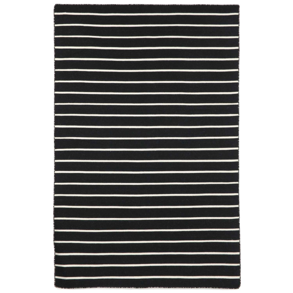  Liora Manne Sorrento 3.5 Ft. W X 5.5 Ft. L Black Pinstripe Polyester Rug