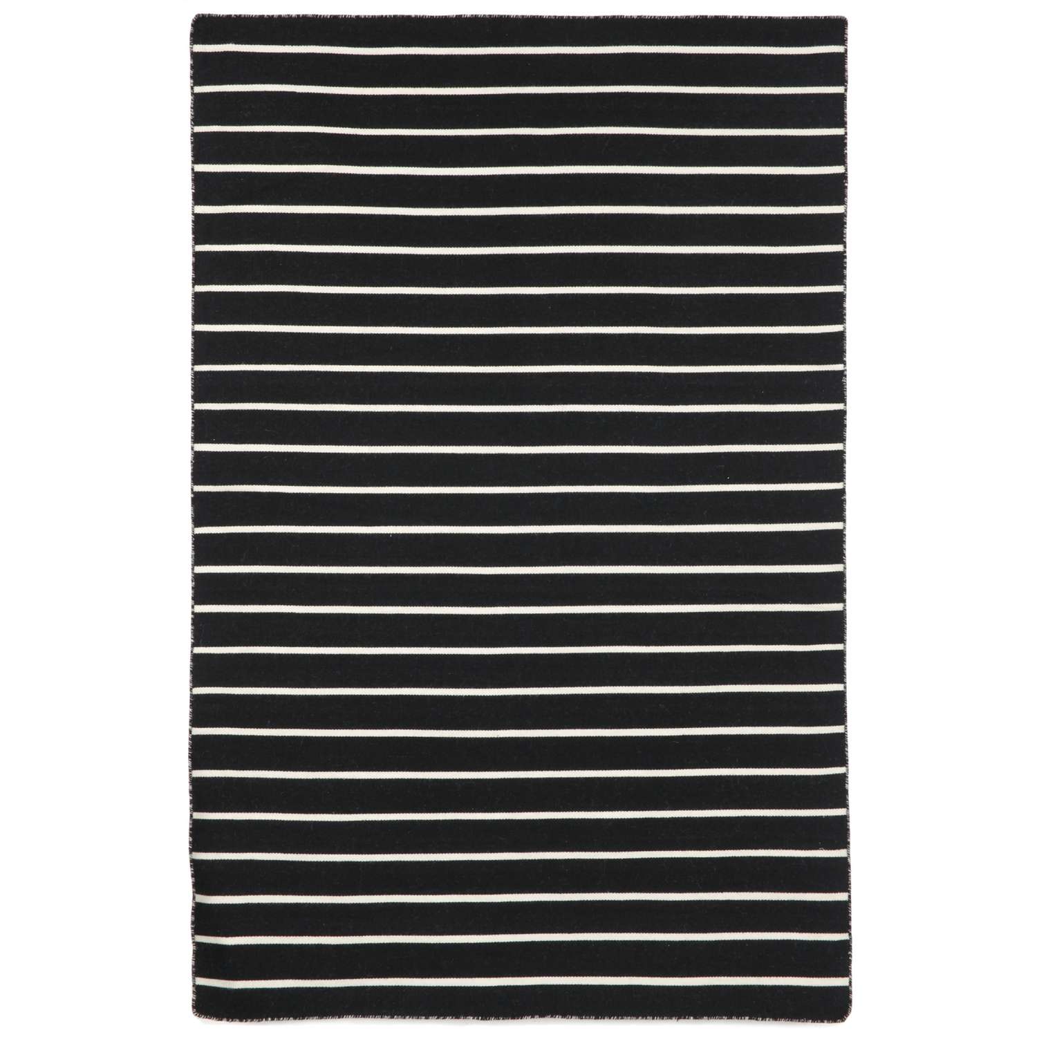  Liora Manne Sorrento 3.5 Ft. W X 5.5 Ft. L Black Pinstripe Polyester Rug