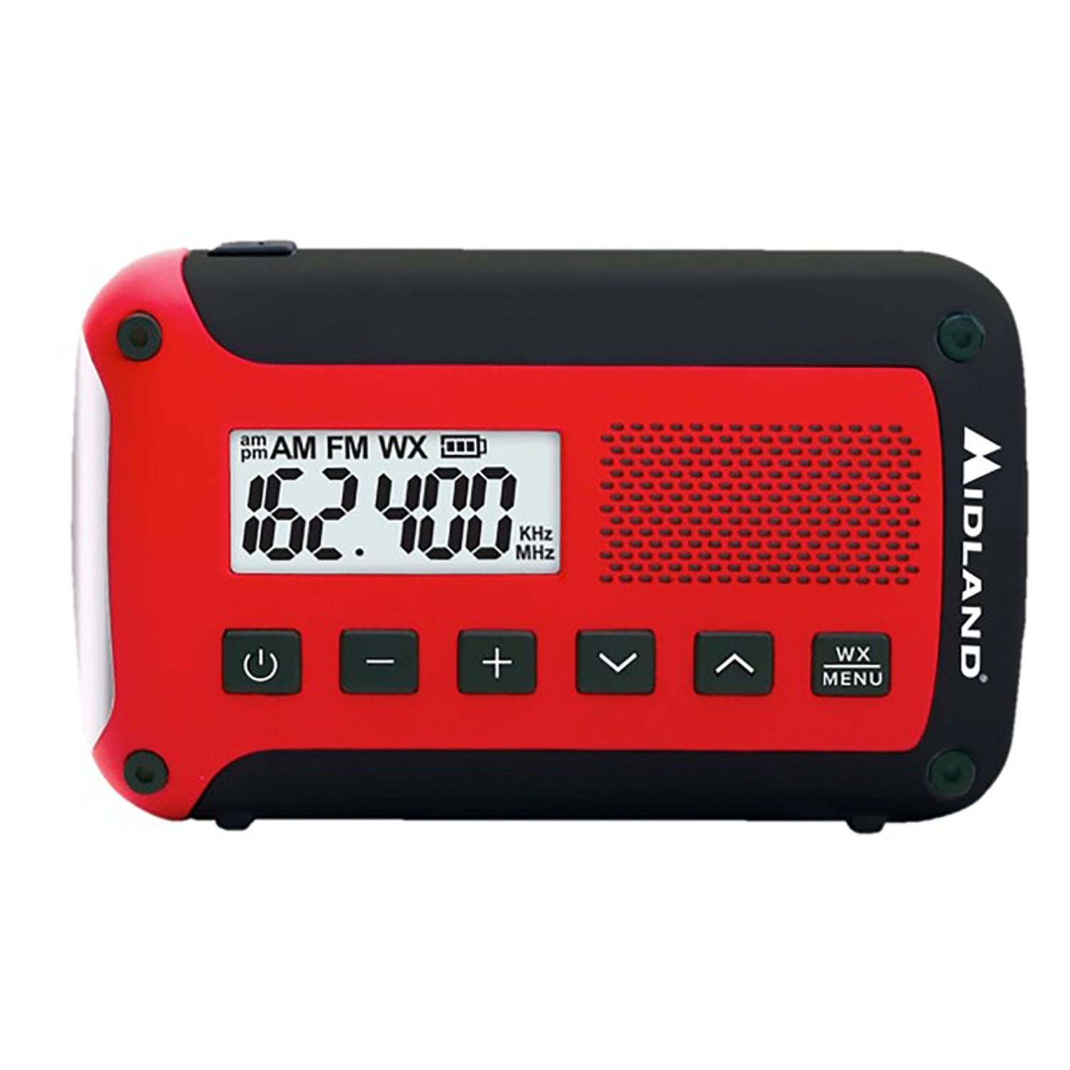  Midland Black/Red Emergency Weather Radio Digital Battery Operated
