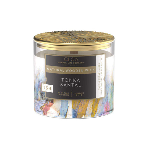  Candle-Lite Clco White Tonka Santal Scent Jar Candle 14 Oz